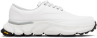 Comme des Garçons Homme White Synthetic Leather Low Top Sneakers