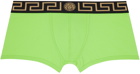 Versace Underwear Green Greca Border Boxers