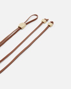 Pinko Tubular Leather Belt With Golden Metal Nuggets Lion Brown   Brushed Gold