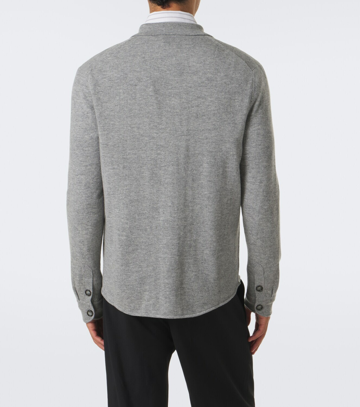 Allude Knitted wool and cashmere shirt