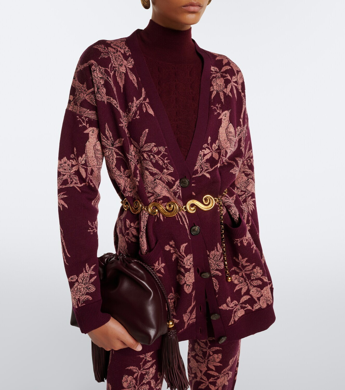 Etro Floral jacquard wool-blend cardigan