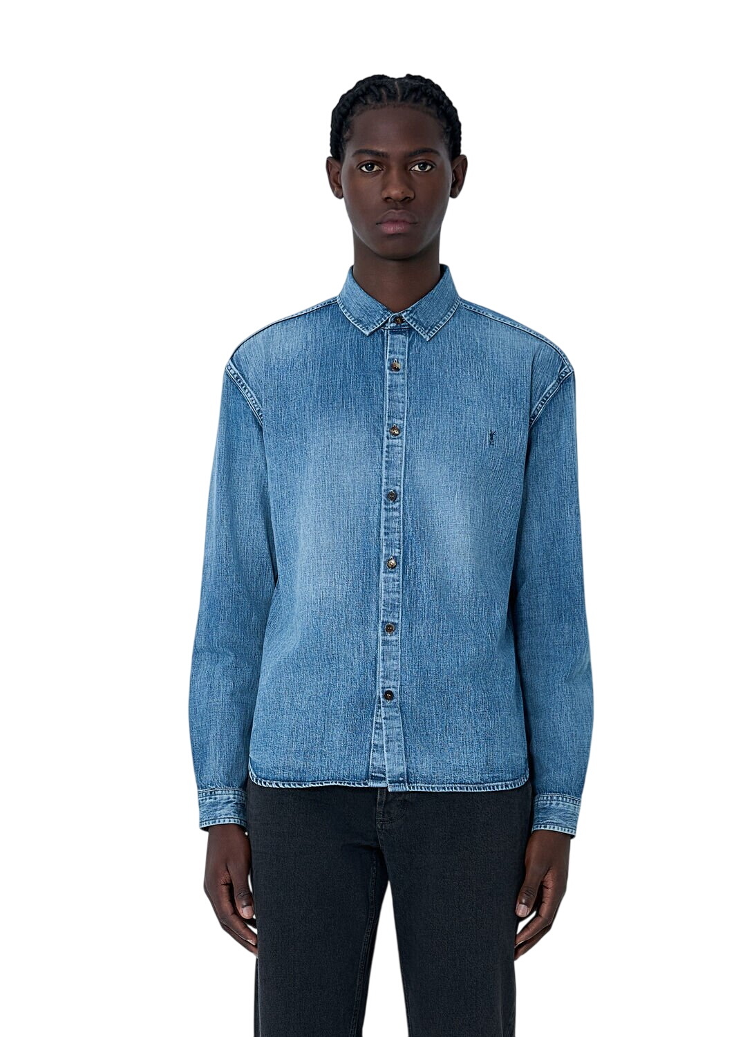 SAINT LAURENT - Camp-Collar Paisley-Print Silk Shirt - Blue Saint