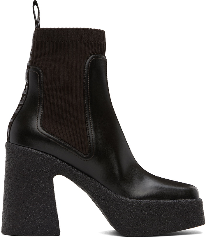 Photo: Stella McCartney Brown Skyla Heeled Sock Boots