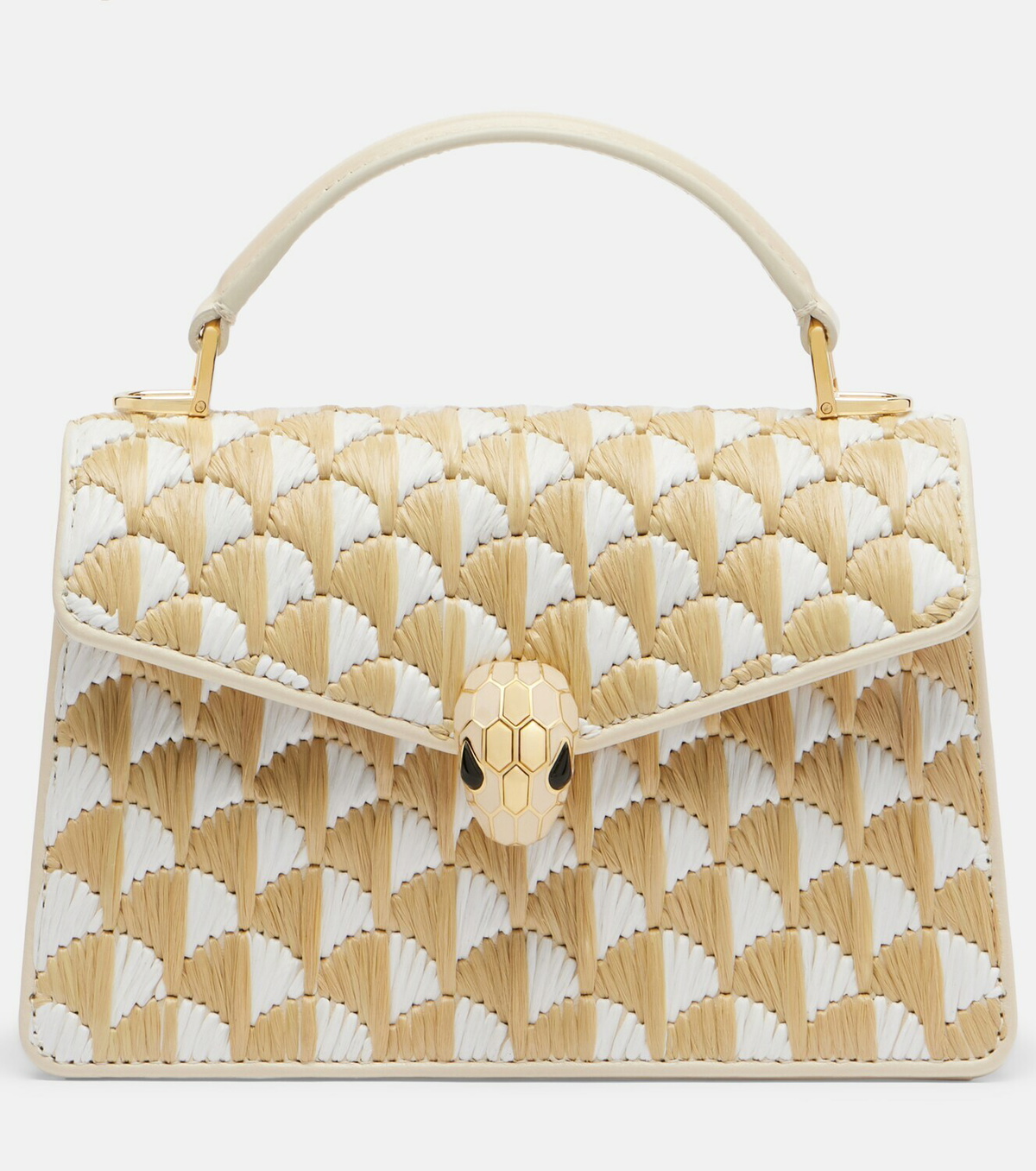 Bvlgari Serpenti Forever Mini raffia top-handle bag