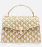 Bvlgari Serpenti Forever Mini raffia top-handle bag