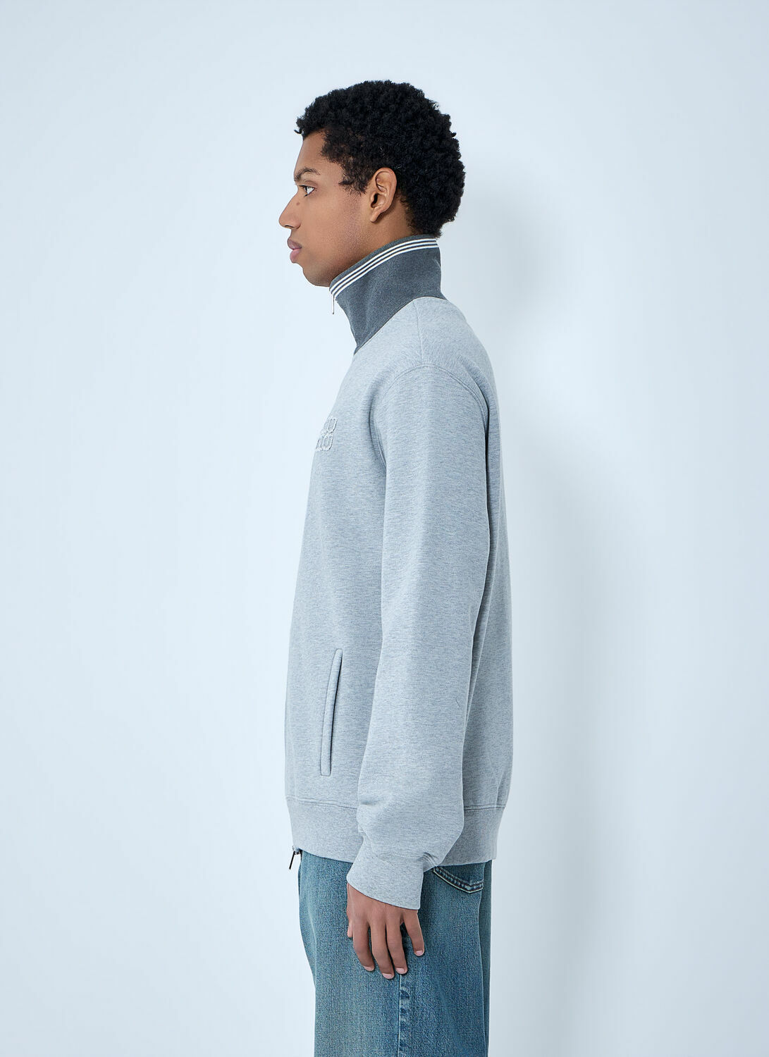 Miu Miu Logo Motif Zip-Up Sweatershirt