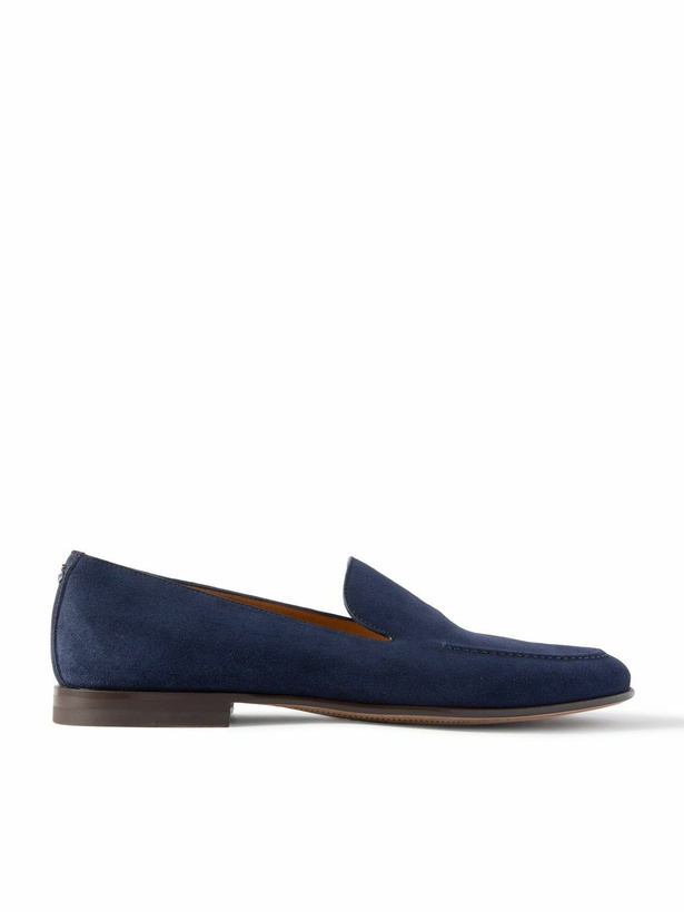 Photo: Dolce&Gabbana - Logo-Embellished Suede Loafers - Blue