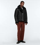 Acne Studios - Leather and shearling aviator jacket