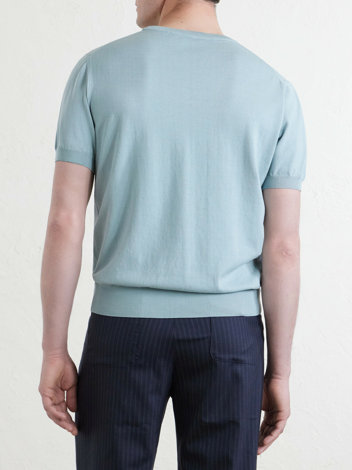 Canali - Knitted Cotton T-Shirt - Blue