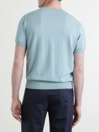 Canali - Knitted Cotton T-Shirt - Blue