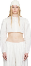 COLLEEN ALLEN White Cotton Crop Blouse