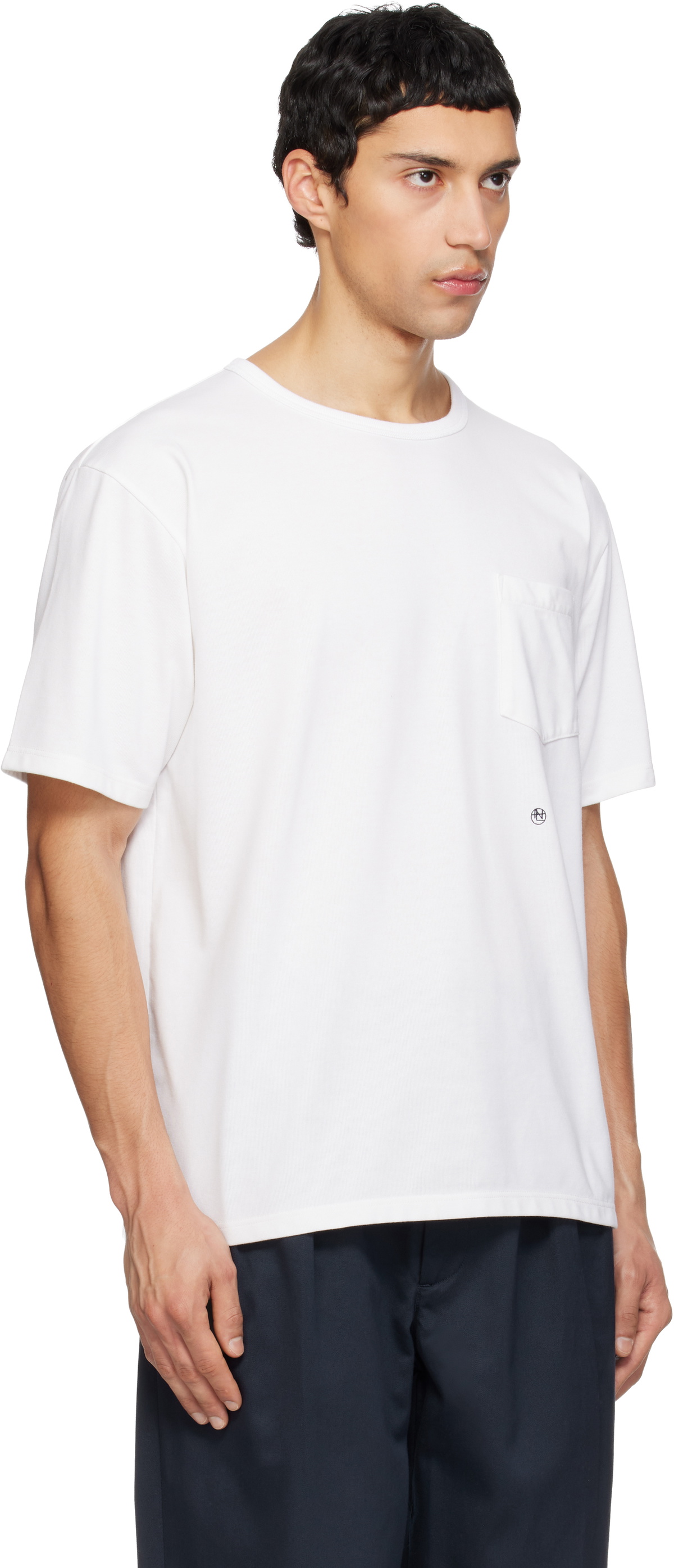 nanamica White COOLMAX Jersey Pocket T-shirt