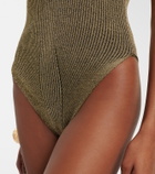 Roberto Cavalli Embellished halterneck lamé bodysuit