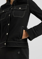Courrèges Stretch-denim Jacket Black And White