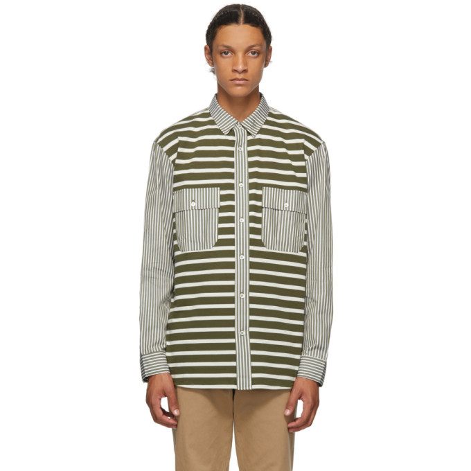 Photo: JW Anderson Green Patchwork Stripe Shirt