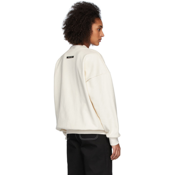 即配♡FEAR OF GOD Cream Cotton Patched Sweatshirt Fear of God | Shirts | Essentials Fear Of God Beige Relaxed