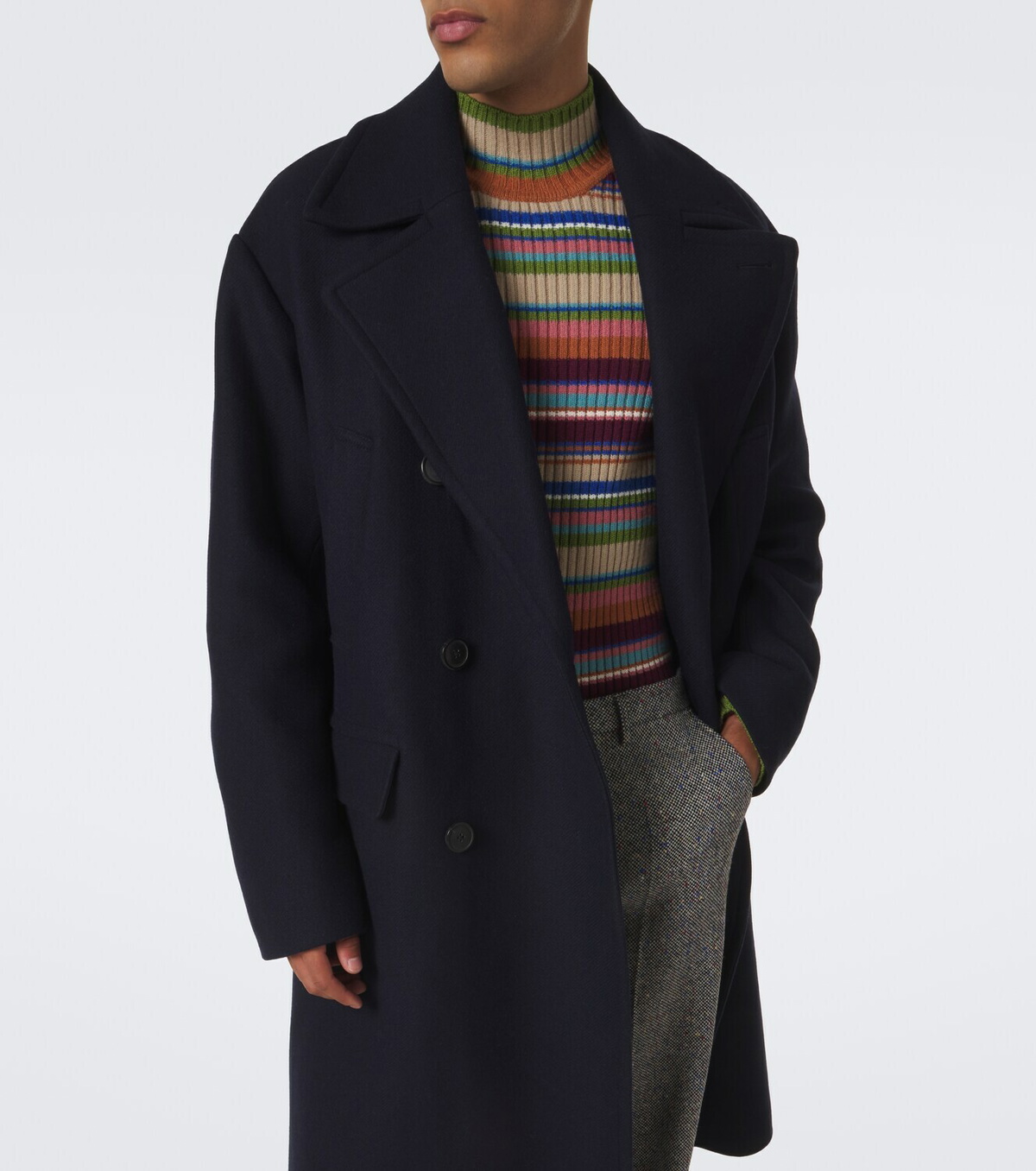 Dries Van Noten Double-breasted wool-blend coat