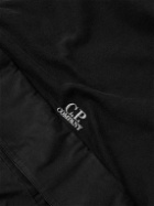 C.P. Company - Logo-Embroidered Poplin-Trimmed Cotton-Jersey Hoodie - Black