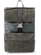 Fendi - Leather-Trimmed Logo-Embossed Suede and Shell Backpack