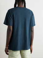 The Elder Statesman - Printed Cotton and Linen-Blend Jersey T-Shirt - Blue