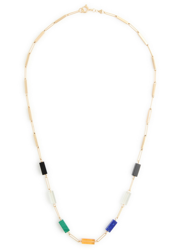 Photo: Aliita Deco Tubitos Stones 9kt Gold Necklace - Multicoloured 1 - One Size
