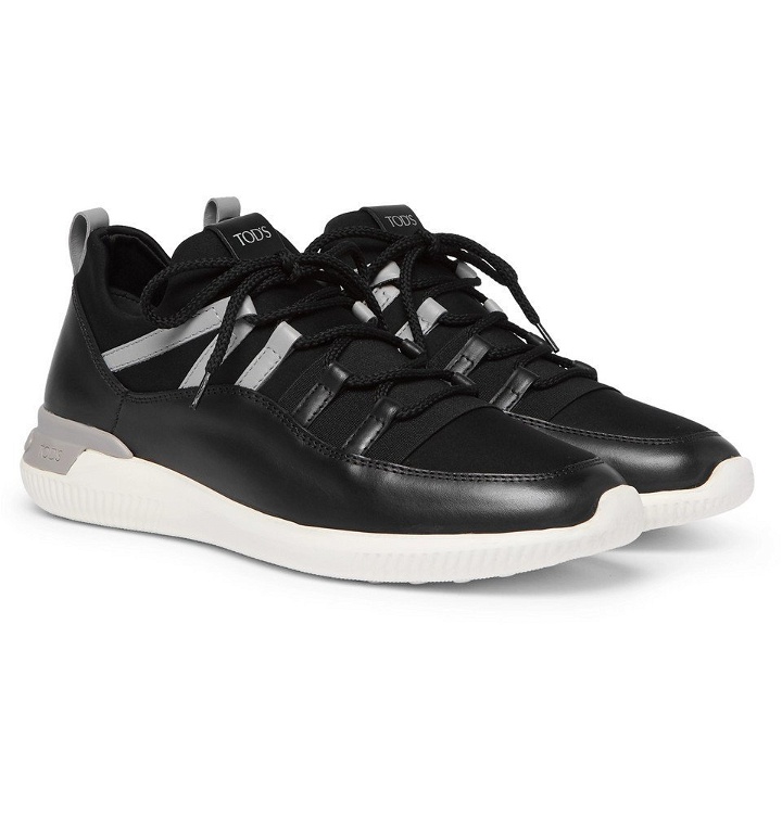 Photo: Tod's - Leather and Neoprene Sneakers - Men - Black