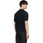 Dries Van Noten Navy Knit Nestor Polo