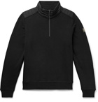BELSTAFF - Jaxon Quilted Shell-Panelled Loopback Cotton-Jersey Half-Zip Sweatshirt - Black