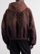 Willy Chavarria - Juggernaut Logo-Embroidered Ombré Cotton-Canvas Bomber Jacket - Brown