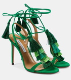 Aquazzura Capri Tassel 105 suede sandals