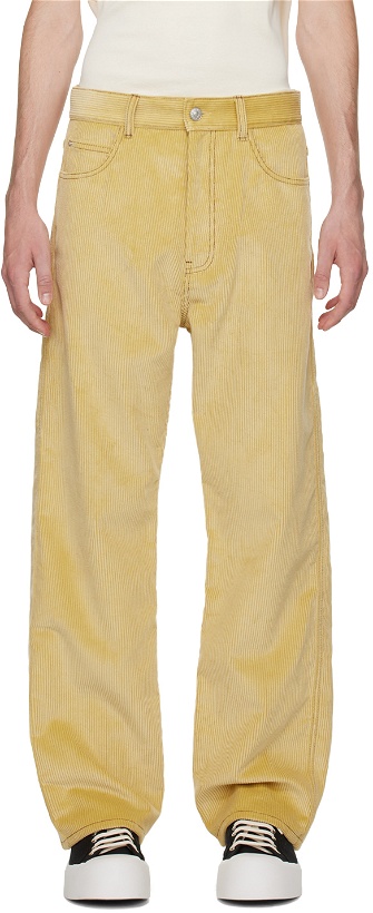 Photo: Marni Yellow Contrast Stitch Trousers