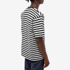 Edwin Men's Sun Logo Stripe T-Shirt in Black/White