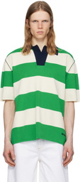 SUNNEI Green & Off-White Magliaunita Striped Polo