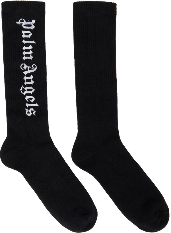 Photo: Palm Angels Black Logo Socks
