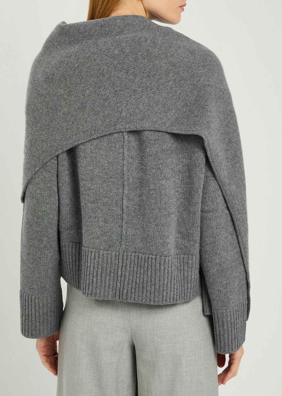 Simkhai Elson Scarf-effect Wool and Cashmere-blend Jumper Grey