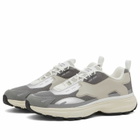 Maison Kitsuné Men's Sora Runner Sneaker in Silver/Patina Grey/Latte