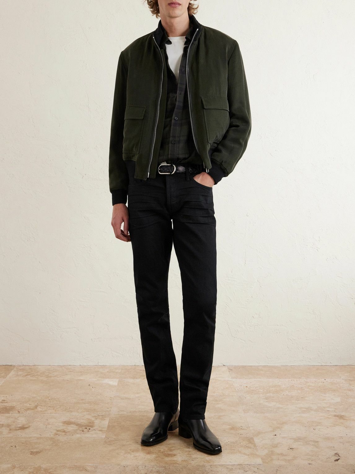 TOM FORD - Gabardine Bomber Jacket - Green