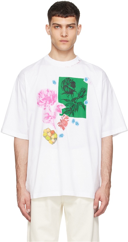 Photo: Marni White Flower Prints T-Shirt