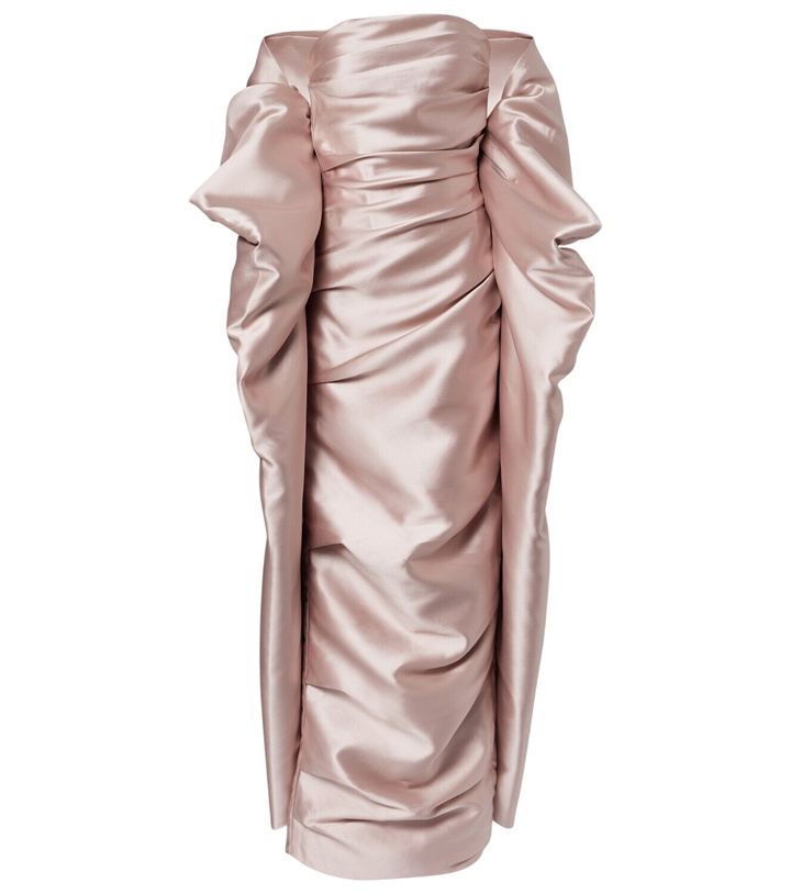 Photo: Marmar Halim Caped satin bustier gown