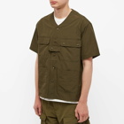 Uniform Bridge Men's Short Sleeve Nylon Shirt in Olive Green