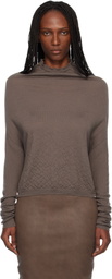 Rick Owens Gray Temple LS Crater Sweater