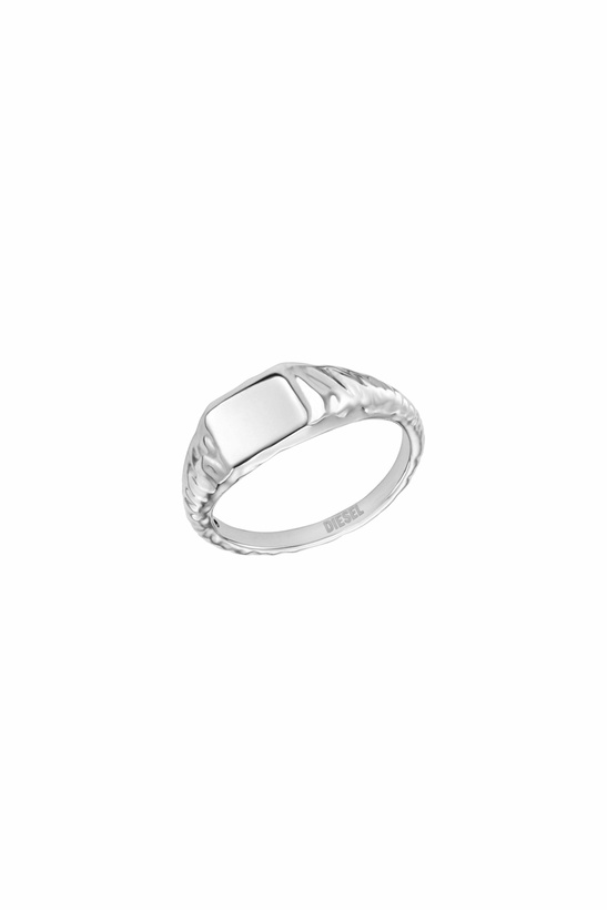 Photo: Diesel Stainless Steel Signet Ring - Rings - Unisex - Silver