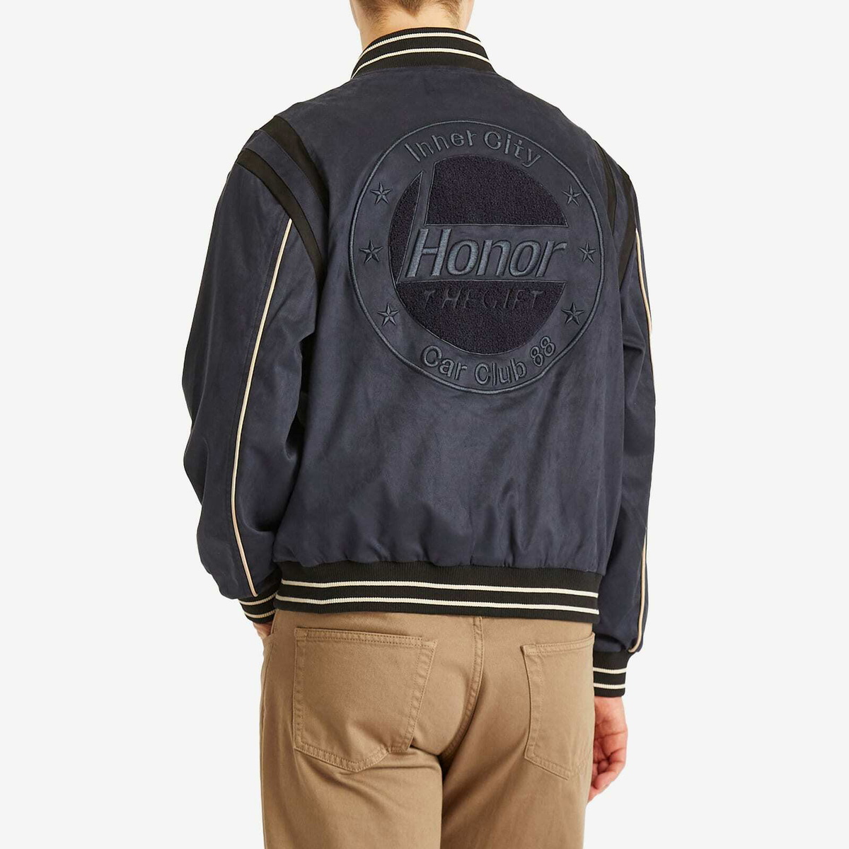 Honor the Gift Men's Oil Head Varisty Jacket in Navy