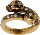 McQueen Gold Wrap-Around Skull Ring