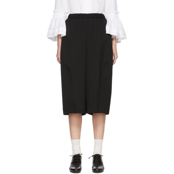 Photo: Comme des Garcons Comme des Garcons Black Side Panel Wide-Leg Trousers