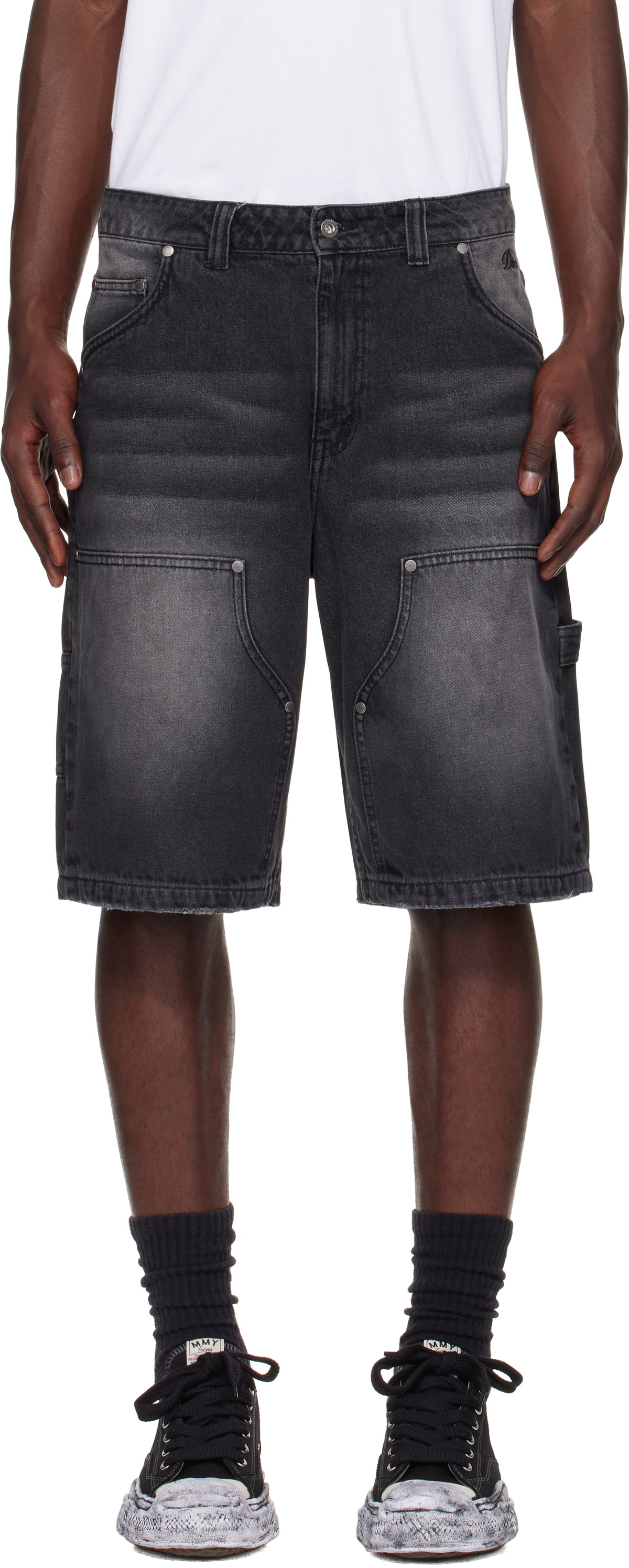 Dime Black Carpenter Denim Shorts Dime DIME CARPENTER DENIM SHORTS 