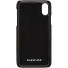 Balenciaga Black Leather Logo iPhone X Case