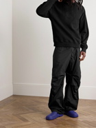 Burberry - Logo-Embroidered Cotton-Jersey Sweatshirt - Black
