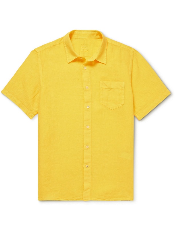 Photo: 120% - Slim-Fit Linen Shirt - Yellow