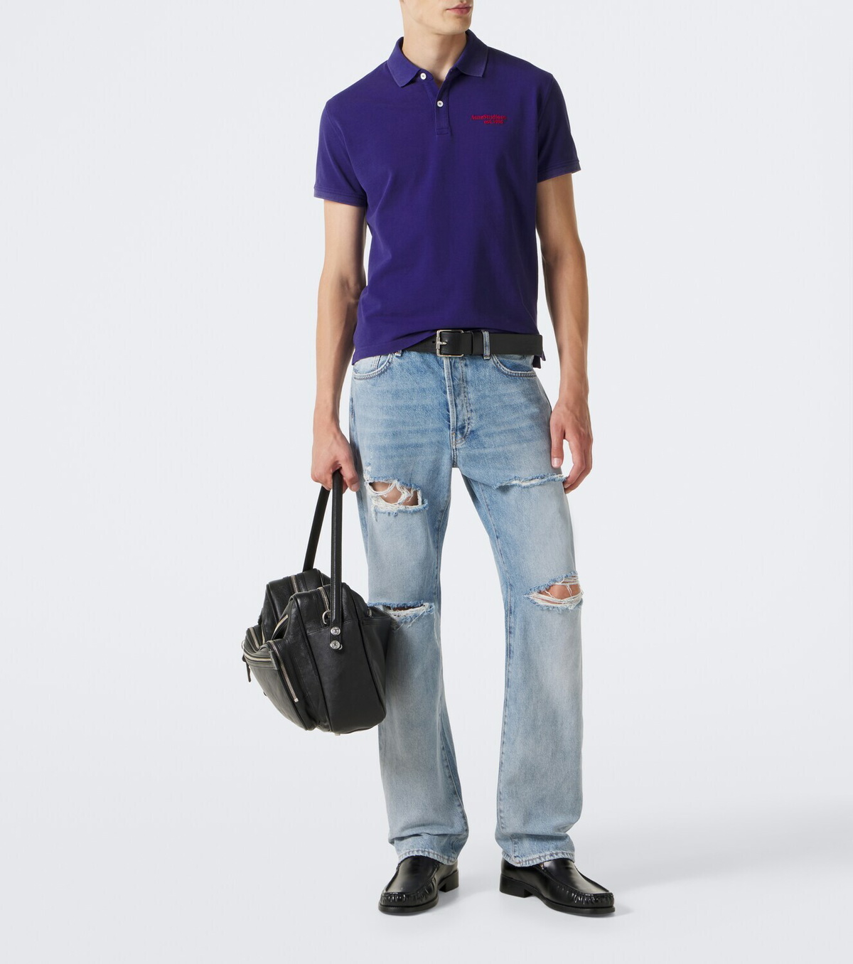 Acne Studios Logo cotton piqué polo shirt